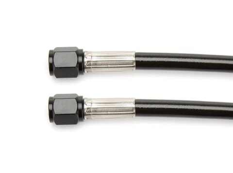 AN Hose Assembly - 24 in Long - 3 AN Hose - 3 AN Straight Female to 3 AN Straight Female - Kevlar - Aluminum - Black Anodized - Each