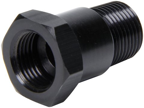 Fitting - Adapter - Straight - 5/8-18 in Female to 3/8 in NPT Male - Aluminum - Black Anodized - Mechanical Temperature Gauges - Each