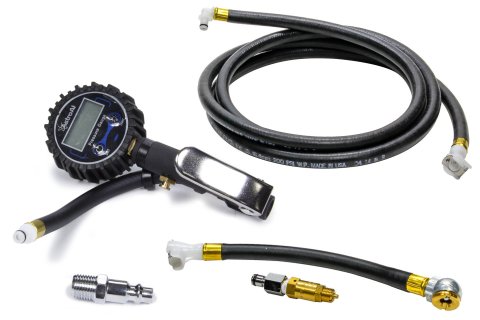 Tire Pressure Gauge - 0-100 psi - Digital - 2-1/4 in Diameter - Black Face - Schrader Valve / Tire Chuck - Kit