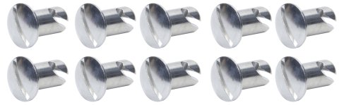 Quick Turn Fastener - Oval Head - Slotted - 7/16 x 0.550 in Body - Aluminum - Natural - Set of 10