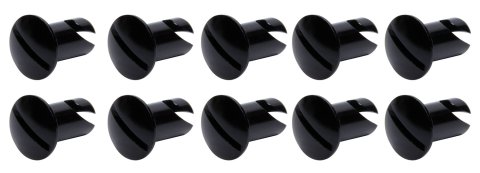 Quick Turn Fastener - Oval Head - Slotted - 7/16 x 0.550 in Body - Aluminum - Black Anodized - Set of 10