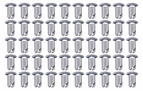 Quick Turn Fastener - Oval Head - Slotted - 7/16 x 0.600 in Body - Aluminum - Natural - Set of 50