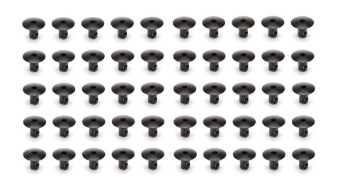 Quick Turn Fastener - Oversized Oval Head - Hex Drive - 7/16 x 0.500 in Body - Aluminum - Black Anodized - Set of 50