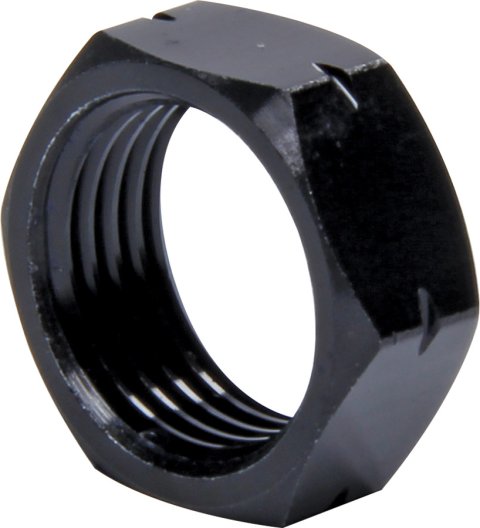 Jam Nut - Thin OD - 5/8-18 in Left Hand Thread - 1/4 in Thick - Aluminum - Black Anodized - Set of 10