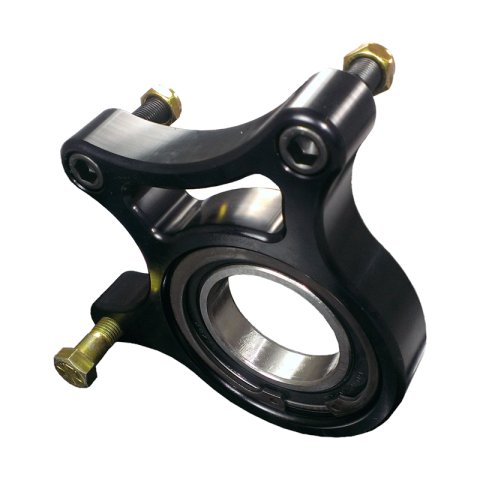 Brake Carrier - Rear - 3-1/4 in Caliper Mount - 1.968 in ID - Single Bearing - Aluminum - Black Anodized - 1-3/4 in Triple X Micro / Mini Axles - Each