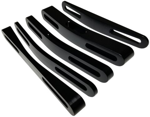 Seat Spacer - 1/2 to 2 in - Aluminum - Black Anodized - Sprint Car - Kit