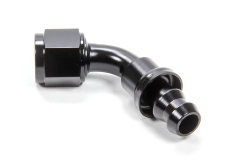 Fitting - Hose End - 60 Degree - 8 AN Hose Barb to 8 AN Female - Aluminum - Black Anodized - Each
