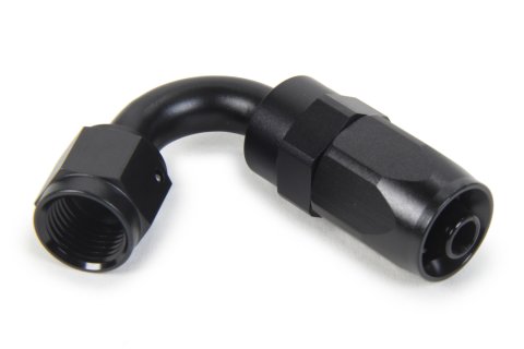 Fitting - Hose End - 120 Degree - 6 AN Hose to 6 AN Female - Swivel - Aluminum - Black Anodized - Each