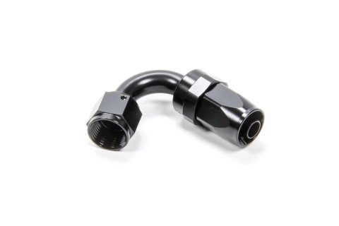 Fitting - Hose End - 120 Degree - 8 AN Hose to 8 AN Female - Swivel - Aluminum - Black Anodized - Each