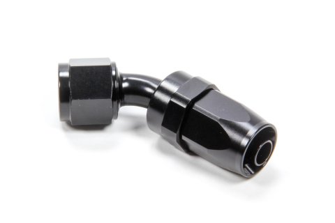 Fitting - Hose End - 45 Degree - 8 AN Hose to 8 AN Female - Swivel - Aluminum - Black Anodized - Each
