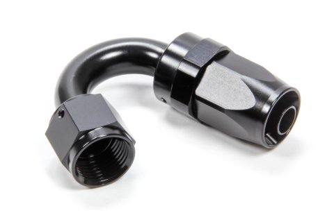 Fitting - Hose End - 150 Degree - 8 AN Hose to 8 AN Female - Swivel - Aluminum - Black Anodized - Each