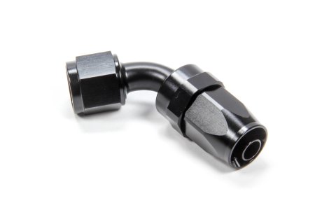 Fitting - Hose End - 60 Degree - 6 AN Hose to 6 AN Female - Swivel - Aluminum - Black Anodized - Each