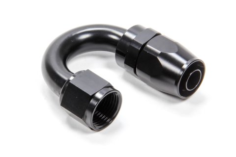 Fitting - Hose End - 180 Degree - 10 AN Hose to 10 AN Female - Swivel - Aluminum - Black Anodized - Each