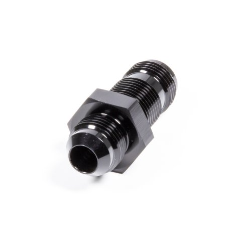 Fitting - Bulkhead - Straight - 6 AN Male to 6 AN Male Bulkhead - Aluminum - Black Anodized - Each