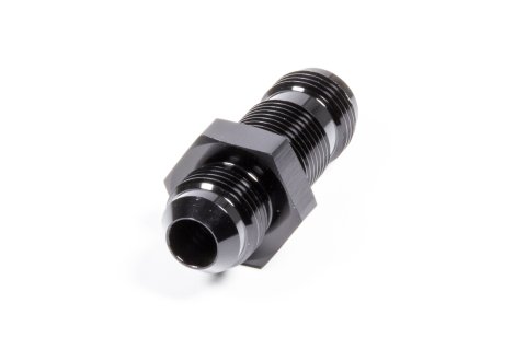 Fitting - Bulkhead - Straight - 8 AN Male to 8 AN Male Bulkhead - Aluminum - Black Anodized - Each