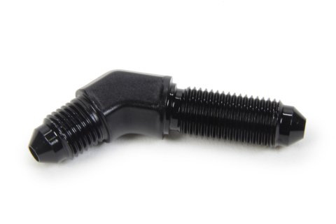 Fitting - Bulkhead - 45 Degree - 3 AN Male to 3 AN Male Bulkhead - Aluminum - Black Anodized - Each