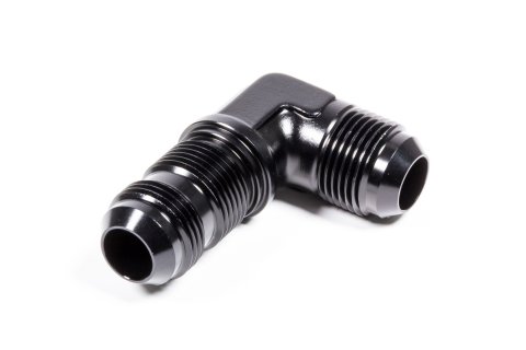 Fitting - Bulkhead - 90 Degree - 12 AN Male to 12 AN Male Bulkhead - Aluminum - Black Anodized - Each