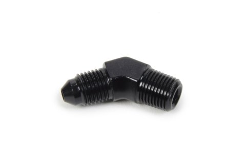 Fitting - Adapter - 45 Degree - 3 AN Male to 1/8 in NPT Male - Aluminum - Black Anodized - Each