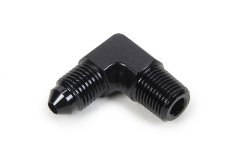 Fitting - Adapter - 90 Degree - 3 AN Male to 1/8 in NPT Male - Aluminum - Black Anodized - Each