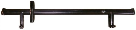 Front Axle Assembly - 2 in OD - 44 in Wide - 9 and 12 Degree Front Spindles - Chromoly - Black Powder Coat - Triple X Midget - Each