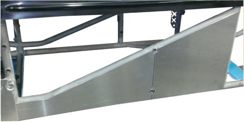 Engine Enclosure - Passenger Side - 2-Piece - Aluminum - Natural - Triple X Sprint Car - Kit