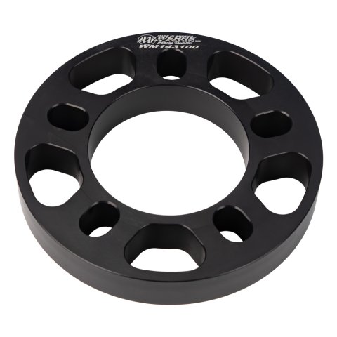 Wheel Spacer - 5 x 5.00 in Bolt Pattern - 1 in Thick - Aluminum - Black Anodized - Each