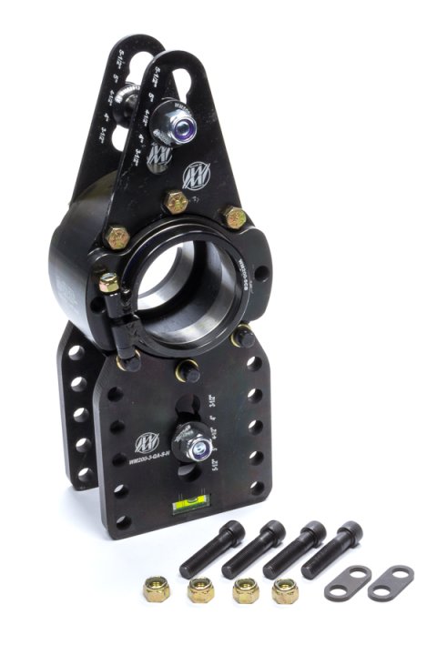 Birdcage - Heavy - Drivers Side - Rear - 3.000 in ID Bearing - Double Bearing - Adjustable - Double Sheer - Hardware / Clamp Rings - Steel - Black Powder Coat - Universal - Each