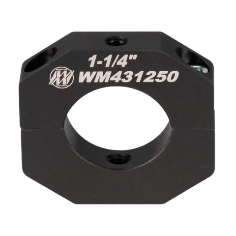 Roll Bar Accessory Clamp - Clamp-On - Dual 1/4-20 in Holes - Aluminum - Black Anodized - 1-1/4 in OD Tube - Each
