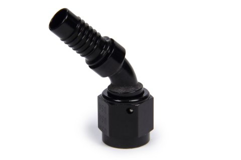 Fitting - Hose End - HS-79 - 45 Degree - 6 AN Hose Crimp to 6 AN Female - Aluminum - Black Anodized - Each