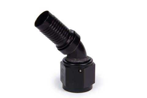 Fitting - Hose End - HS-79 - 45 Degree - 8 AN Hose Crimp to 8 AN Female - Aluminum - Black Anodized - Each