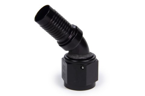 Fitting - Hose End - HS-79 - 45 Degree - 10 AN Hose Crimp to 10 AN Female - Aluminum - Black Anodized - Each
