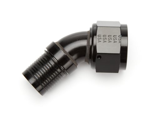 Fitting - Hose End - HS-79 - 45 Degree - 16 AN Crimp to 16 AN Female - Aluminum - Black Anodized - Each