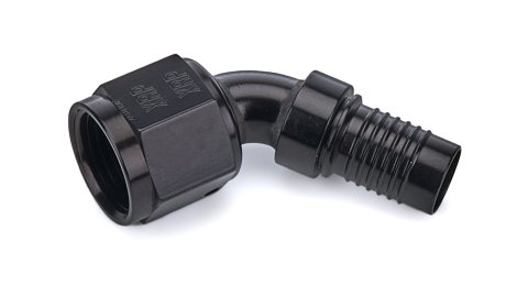 Fitting - Hose End - HS-79 - 60 Degree - 8 AN Crimp to 8 AN Female - Aluminum - Black Anodized - Each