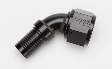 Fitting - Hose End - HS-79 - 60 Degree - 12 AN Hose Crimp to 12 AN Female - Aluminum - Black Anodized - Each