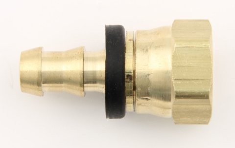 Fitting - Hose End - Push-On - Straight - 8 AN Hose Barb to 10 AN Female - Brass - Each