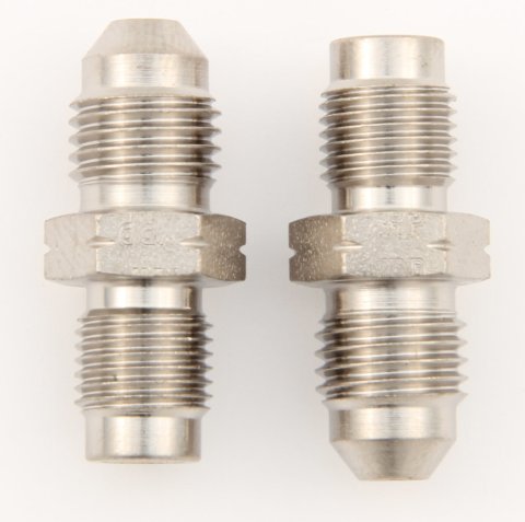 Fitting - Adapter - Straight - 4 AN Male to 10 mm x 1.00 Inverted Flare Male - Steel - Nickel Plated - Pair