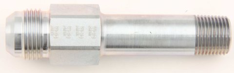 Extended Oil Inlet - Straight - 12 AN Male to 1/2 in NPT Male - 4.5 in Long - Steel - Each