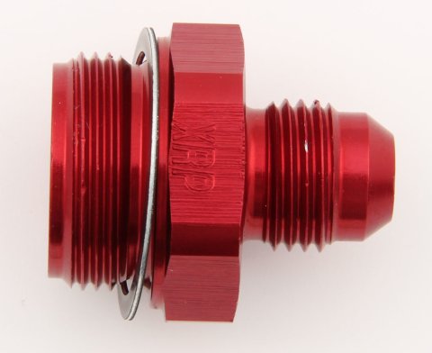 Carburetor Inlet Fitting - Straight - 6 AN Male to 7/8-20 in Male - Aluminum - Red Anodized - Holley Carburetors - Each
