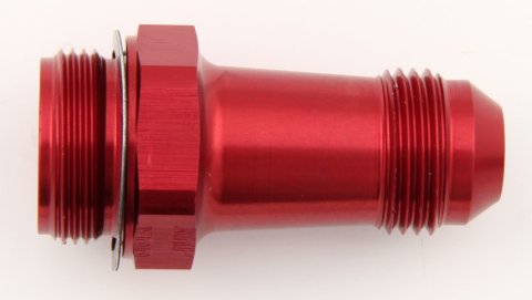 Carburetor Inlet Fitting - Straight - 8 AN Male to 7/8-20 in Male - Aluminum - Red Anodized - Holley Carburetors - Each