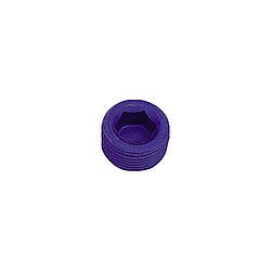 Fitting - Plug - 1 in NPT - Allen Head - Aluminum - Blue Anodized - Each
