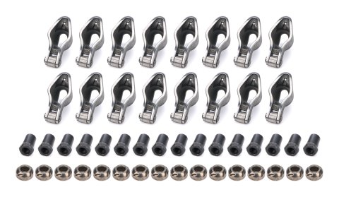 Rocker Arm - Sportsman - 3/8 in Stud Mount - 1.60 Ratio - Roller Tip - Steel - Natural - Small Block Chevy - Set of 16