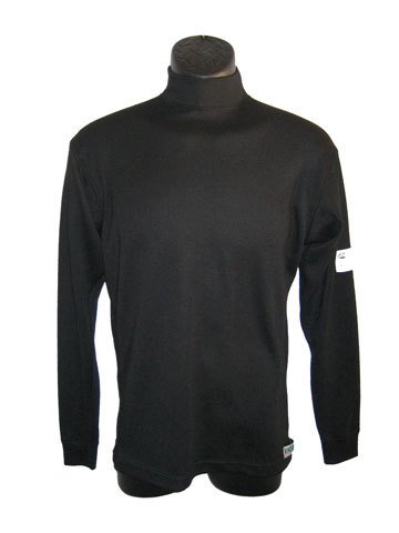 Underwear Top - SFI 3.3 - Long Sleeve - High Collar - Kermel/Lenzing FR - Black - Youth Medium - Each