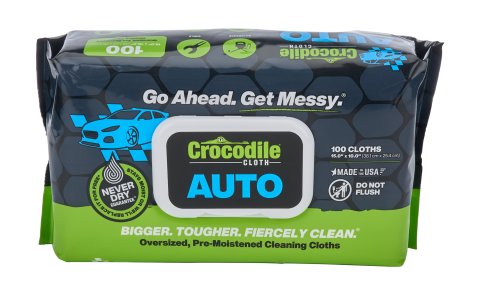 Cleaning Wipes - Crocodile Cloth Auto - Premoistened - Resealable - Set of 100