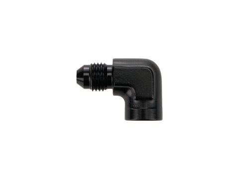 Fitting - Adapter - 90 Degree - 4 AN Male to 1/8 in NPT Female - Aluminum - Black Anodized - Each