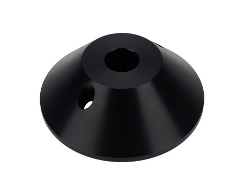 Coil-Over Spring Seat - 2.5 in ID Spring - 5/8 in Center Hole - Aluminum - Black Anodized - Each