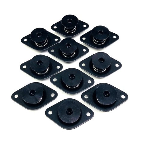 Quick Turn Fastener - Self Ejecting - Flush Head - Hex Drive - 7/16 x 0.600 in Body - Aluminum - Black Anodized - Set of 10