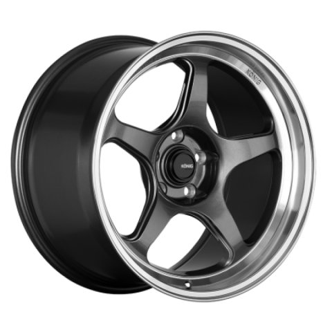 Konig Hyperspec 18x9 5x114.3 ET42 Anthracite Metallic Wheel w/ Mirror Machined Lip (Knurled Bead)