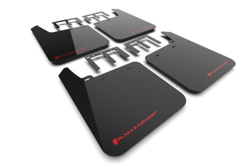 Rally Armor 19-25 GMC Sierra 1500 AT4 Black UR Mud Flap w/ Red Logo