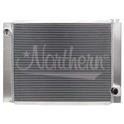 Radiator - Race Pro - Single Pass - 27.188 in W x 19.625 in H x 4.25 in D - Driver Side Inlet - Passenger Side Outlet - Aluminum - Natural - GM - Each