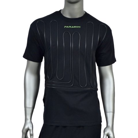 Cooling Shirt - Paragon - Kink Free Water Tubing - Right Side Exit - Cotton - Short Sleeve - Black - Large - Each